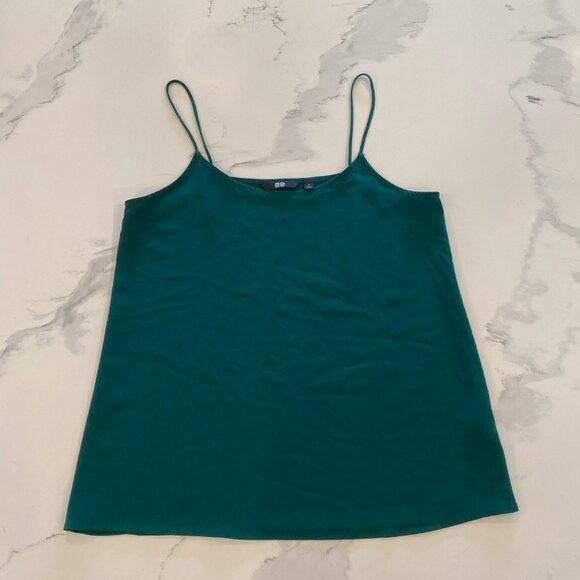 Uniqlo -  Flowy, Thin strap, tank top, Dark/Forest Green, Size S - Picture 4 of 5